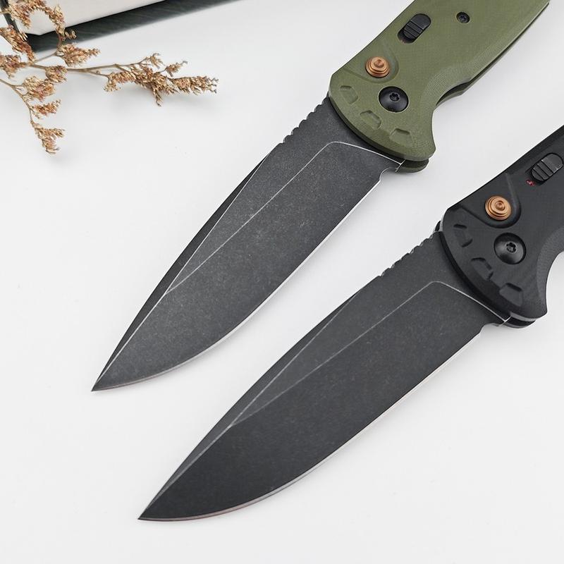 4300BK-02 CLA Utility Button Lock Folding Knife D2 Battlewash Blade G10 Handle