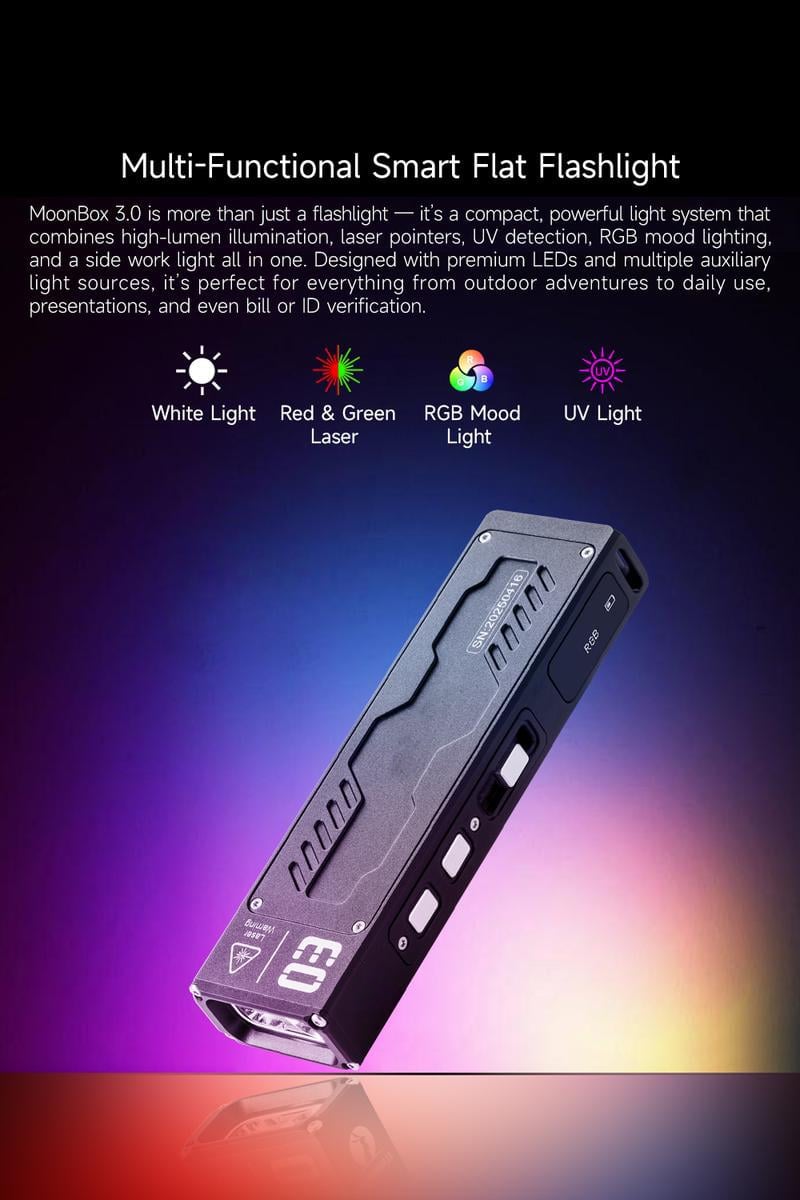 š„Hot Sale 49% OFF -š„MoonBox 3.0 EDC Flashlightš¦