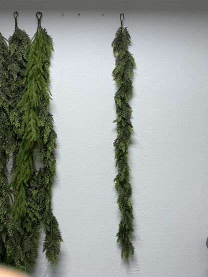 💥6 FT Artificial  Cypress Rattan – Real Touch Winter Greenery