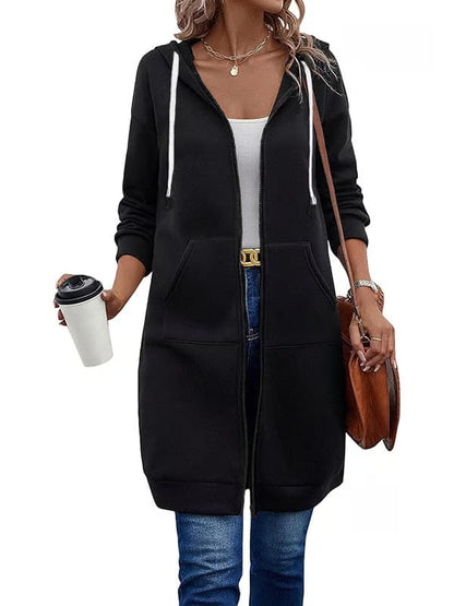 Women Casual Zip up Polyester Hoodies