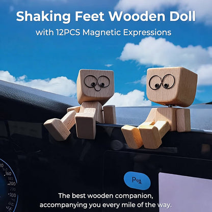 🔥Charming Little Wooden Figure That Sways with 12PCS Magnetic Expressions