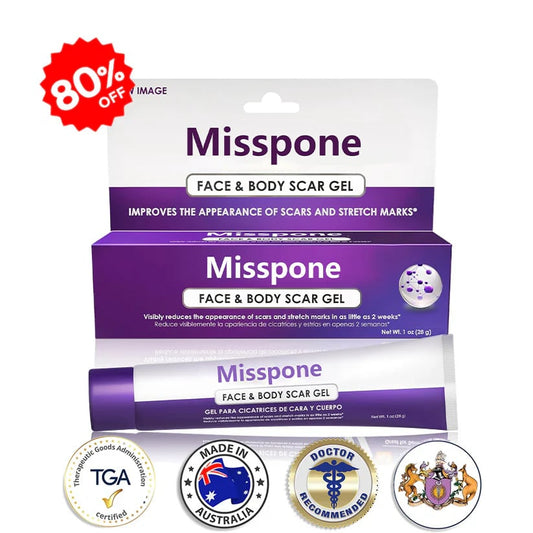 Misspone™ Face & Body Scar Gel – Clinically Proven Formula to Soften, Flatten & Fade Scars from Surgery, Acne, Burns, and Keloids