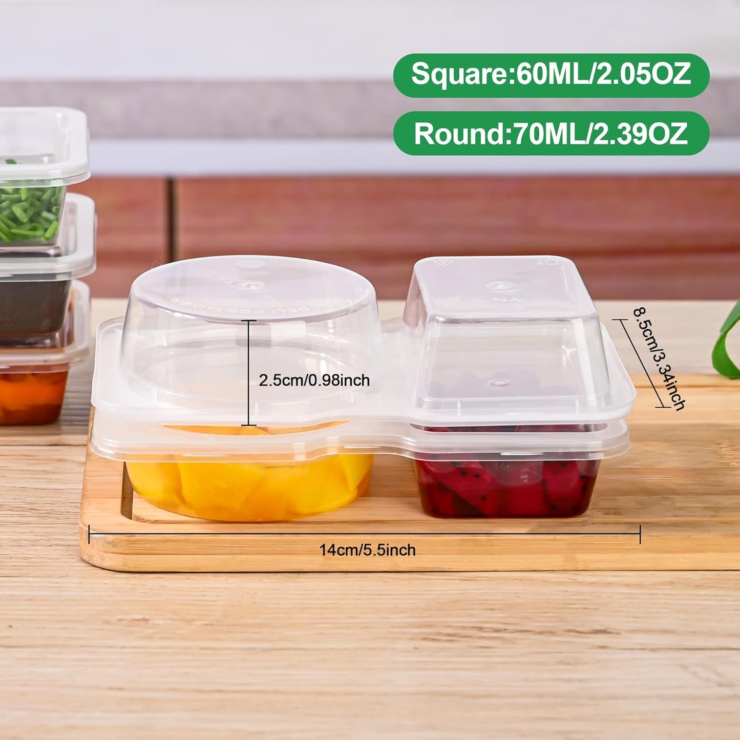 Double Compartment Condiment Containers