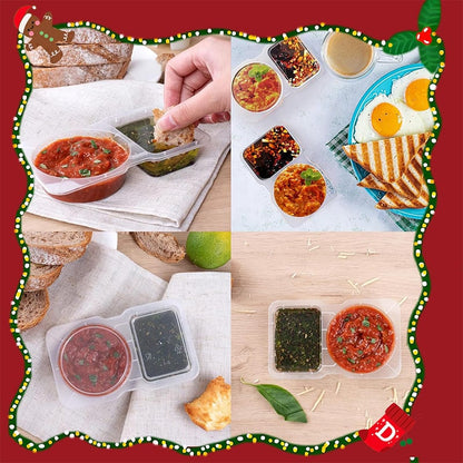 Double Compartment Condiment Containers