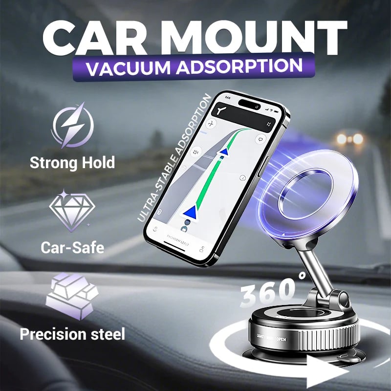 🏆Flash Sale⚡ 50K+ SOLD! Almost Gone-💥Retractable Car Phone Mount - 360° Magnetic Holder