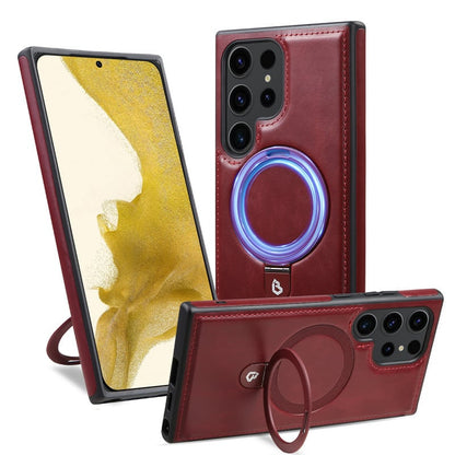 Samsung Luxurious Leather Magnetic Case with Invisible Stand for Samsung  S series