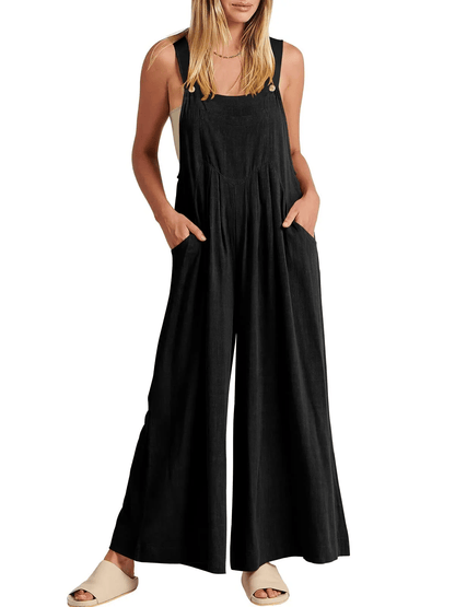 ✨Sleeveless Wide Leg Jumpsuit with Pockets