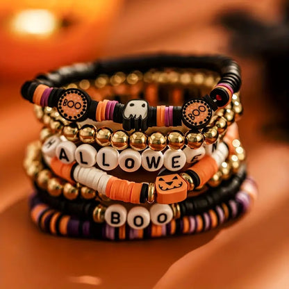 🎃👻7-Piece New Ambiance Halloween Bracelet Set💖