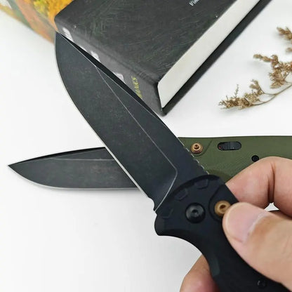 4300BK-02 CLA Utility Button Lock Folding Knife D2 Battlewash Blade G10 Handle