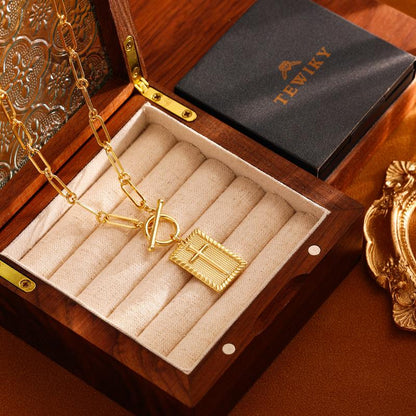 ✝️ Cross Pendant Paperclip Chain Necklace, Unisex, Waterproof and Sweat-Resistant, Fade-Proof