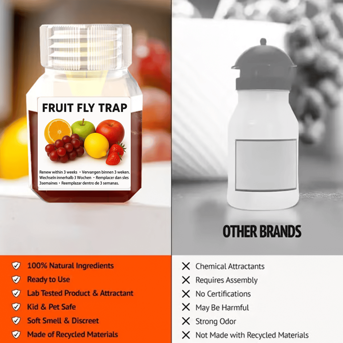 🏆Flash Sale⚡ 50K+ SOLD! Almost Gone-💥Fruit Fly Trap - Environmentally Responsible Fruit Fly Killer  - Up to 3 Weeks per Bottle,Best Gifts