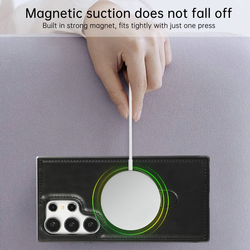 Samsung Luxurious Leather Magnetic Case with Invisible Stand for Samsung  S series