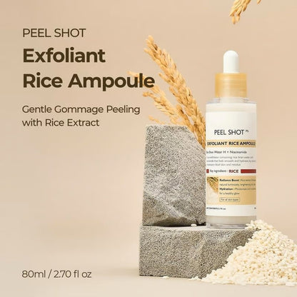 Peel Shot Glow Rice Ampoule Duo - Serums for Brightening, Exfoliating, and Moisturizing🌾