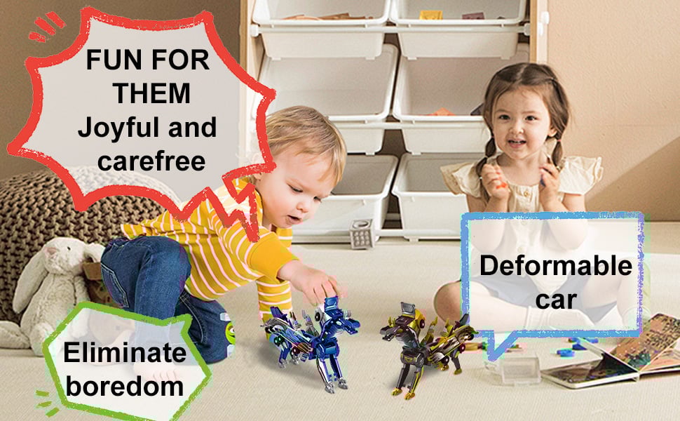 🎁Children's Day Special✨ Collision Transforming Dinosaur Car Toy