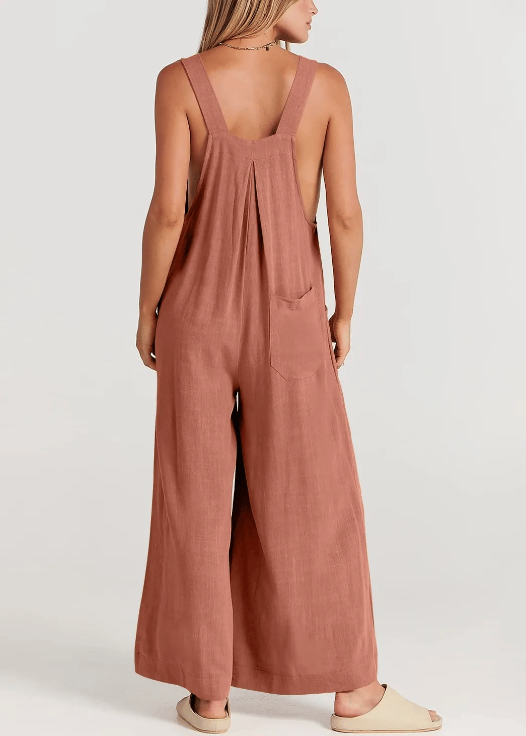 ✨Sleeveless Wide Leg Jumpsuit with Pockets