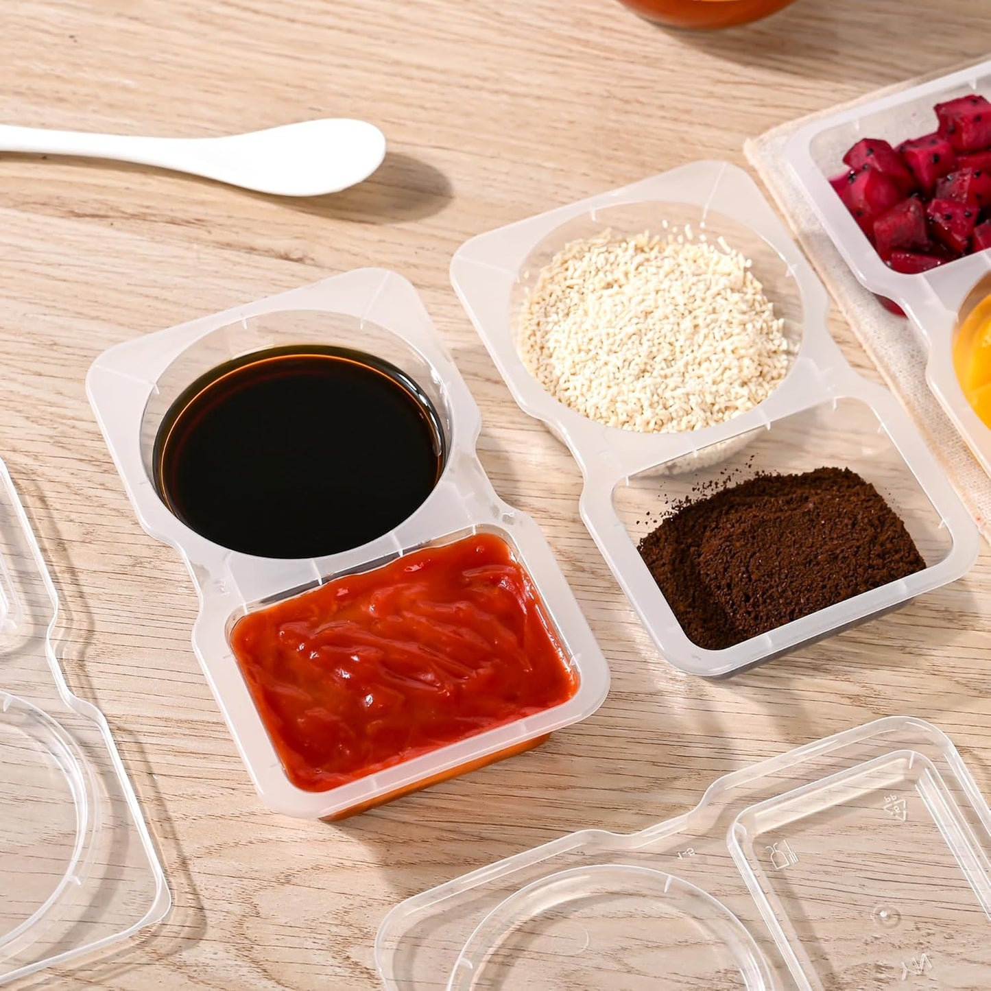 Double Compartment Condiment Containers