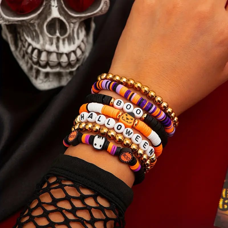 🎃👻7-Piece New Ambiance Halloween Bracelet Set💖