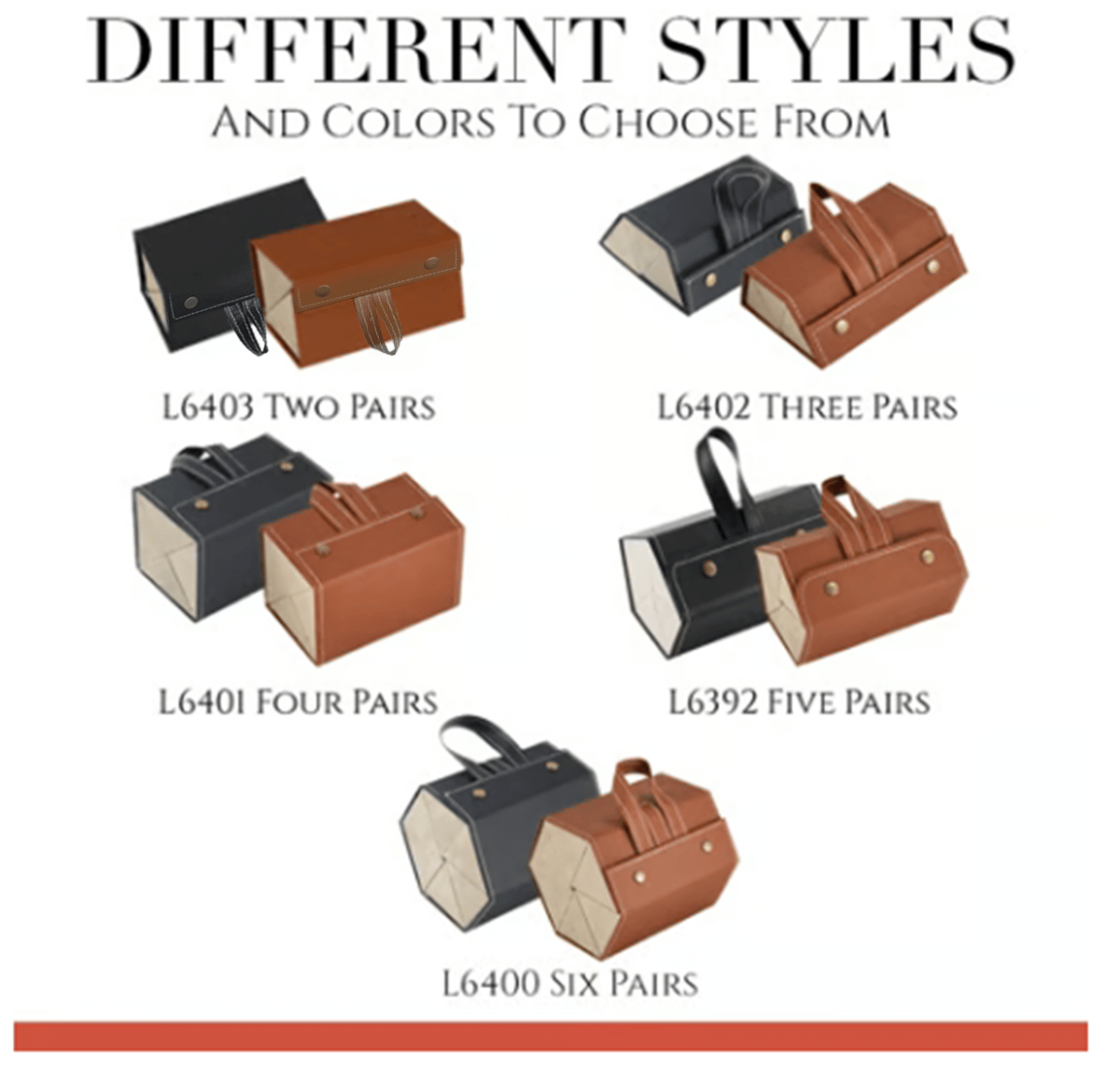 Multiple Glasses Leather Storage Case