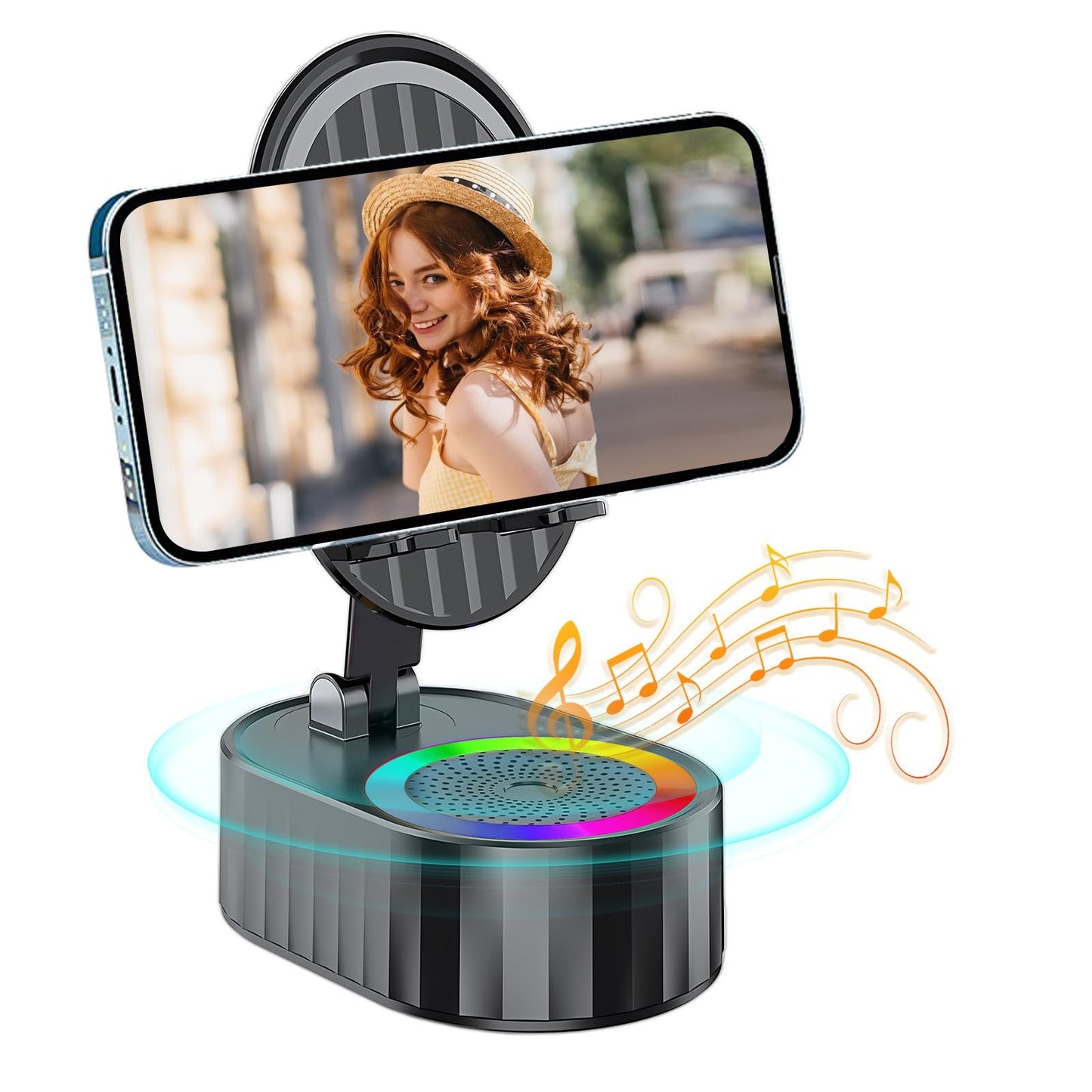 💥🔥2025 Upgraded Cell Phone Stand with Induction Speaker/Power Bank/Atmosphere Light