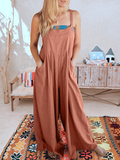 ✨Sleeveless Wide Leg Jumpsuit with Pockets