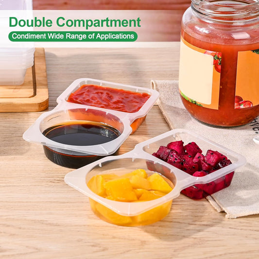 Double Compartment Condiment Containers