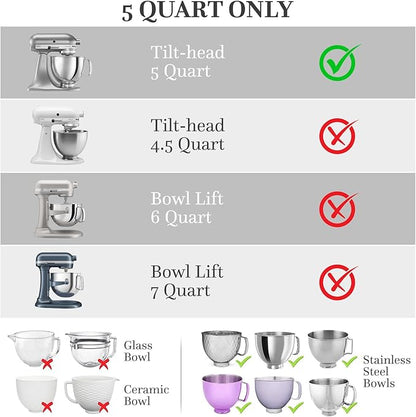 Silicone Liners for KitchenAid Tilt-Head 5 Qt Mixers – Mixer Attachments & Accessories – Replacement Mixer Bowls No Longer Needed