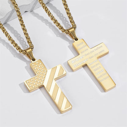 🏆Flash Sale⚡ 50K+ SOLD! Almost Gone-💥🎉✨Flag Cross Necklace,Best Gifts
