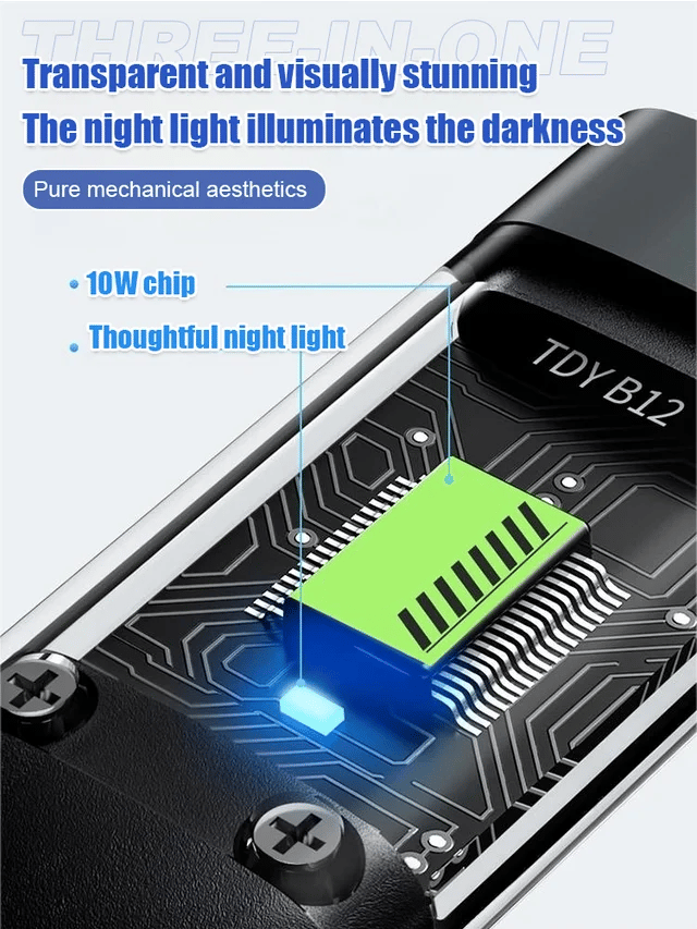 Transparent Luminous Charging 3-in-1 Data Cable